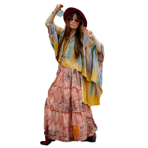 NWT Kantha Bae Silk Monarch Maxi Skirt